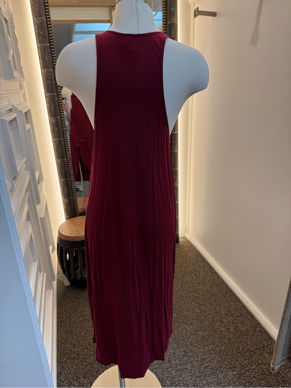 Free People Women's Wine Red Tie-Front Tank Dress - Picture 3 of 5